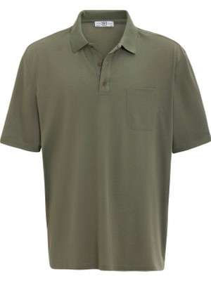 Süvari Haki Regular Armürlü Polo Yaka Tişört