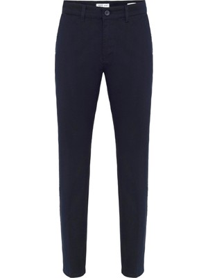 Lacivert Regular Armürlü Pantolon