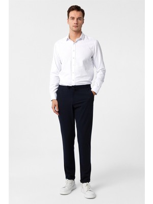Lacivert Slim Fit Düz Jogger Pantolon