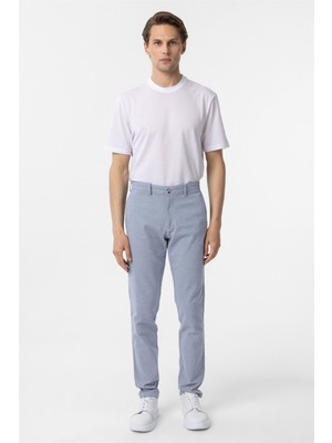 Mavi Slim Fit Armürlü Kanvas Pantolon