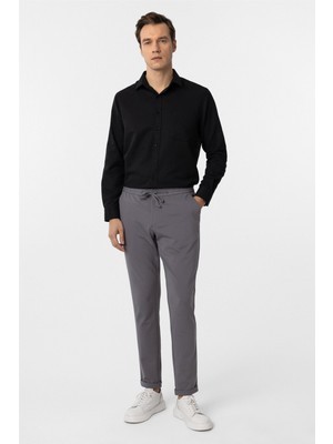 Antrasit Slim Fit Düz Jogger Pantolon