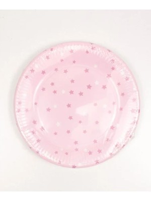 Cigit 8'lı Karton Tabak Pembe Yıldızlı