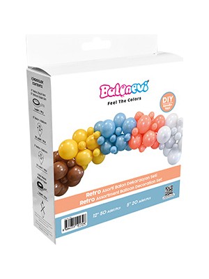 Belirtilmemiş Balon Dekorasyon Seti Retro Temalı 72 Parça