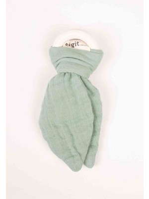 Ahşap Müslin Kumaştan Diş Kaşıyıcı Mint Yeşili