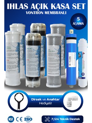 Watermelon İhlas Su Arıtma Cihazı Uyumlu 5 Aşama Yıllık Filtre Seti (NSF ONAYLI VONTRON MEMBRAN)