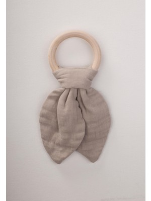 Ahşap Müslin Kumaştan Diş Kaşıyıcı Vizon