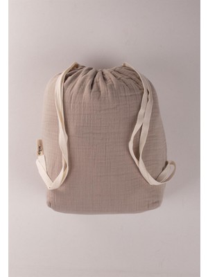 Cigit Organik Müslin Çocuk Sırt Çantası 28X30 cm Vizon