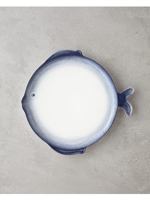 Marinova Porselen Pasta Tabağı 23 cm Mavi-Beyaz
