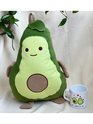 Giftmoda Avokado Tasarımlı Beni Tamamlıyorsun Yastık Ve Kupa Set