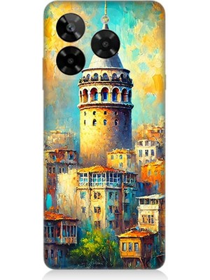 General Mobile Era 50 Uyumlu Galata’da Renkli Işıklar  Desenli Silikon Kılıf