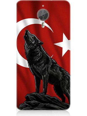General Mobile Gm5 Plus Uyumlu Ay Yıldızlı Uluyan Kurt  Desenli Silikon Kılıf