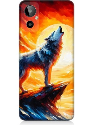 General Mobile Gm 23 Se Uyumlu Kayalıkta Uluyan Kurt Yalnızlığı  Desenli Silikon Kılıf