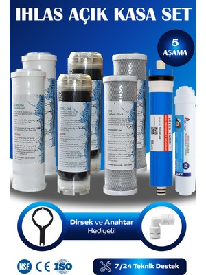 Watermelon İhlas Cebilon Su Arıtma Cihazı Uyumlu 5 Aşama 80 GPD Süper Membranlı 1 Yıllık Filtre Setii