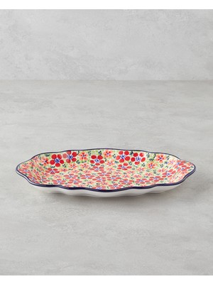 Botanic Stoneware Kayık Tabak 35 cm Renkli