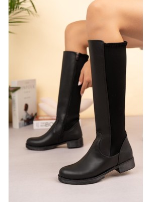 Tolgado Tolgado Kadın Siyah Dalgıç Kumaş Çizme