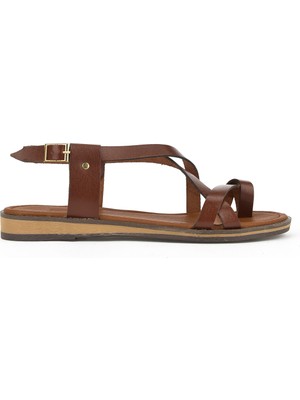 Ziya Ziya, Kadın Hakiki Deri Sandalet 1411010Z401 Kahve