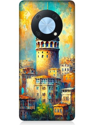Huawei Nova Y90 Uyumlu Galata’da Renkli Işıklar  Desenli Silikon Kılıf