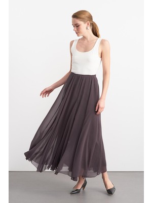 Eva Parçalı Uzun Etek Antrasit