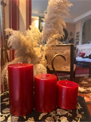 Kütük Mum 3'lü Kendine Öz Kokusuyla Tam 1278 Gram