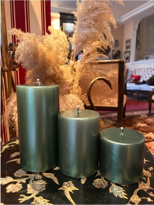 Kütük Mum 3'lü Kendine Öz Kokusuyla Tam 1278 Gram