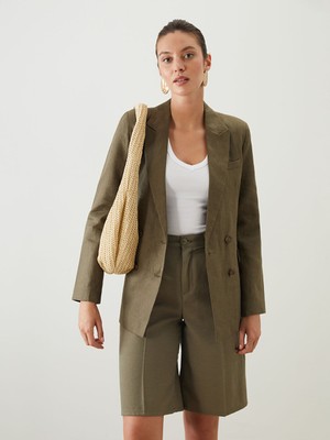 Lc Waikiki Yeni Sezon Keten Kadin Blazer Ceket - S5P707Z8