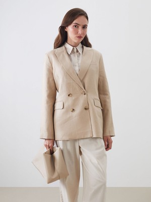 Lc Waikiki Yeni Sezon Keten Kadin Blazer Ceket - S5P707Z8