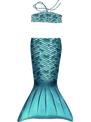 Kuaki Mermaids Deniz Kızı 2'li Takım Bikini Kostüm Seti Turquoise