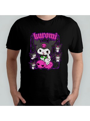 Pixxa Kuromi Unisex %100 Pamuklu Bisiklet Yaka T-Shirt Model 1