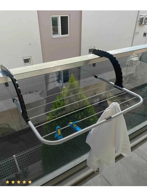 Bayev Petek Üstü Tek Katlı Balkon Kurutmalık Askısı Dayanıklı Alüminyum Yapı ile