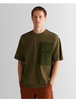 Gant Erkek Yeşil Relaxed Fit Bisiklet Yaka Logolu T-Shirt 2325137T.301