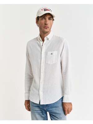 Gant Erkek Beyaz Regular Fit Düğmeli Yaka Gömlek 3250082.110