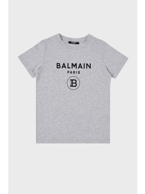 Balmain Pamuklu Bisiklet Yaka Çocuk T Shirt T Shirt 6M8701 MX030 905NE