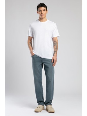 Jagger Normal Bel Dar Kesim Düz Paça Gri Erkek Jean Pantolon