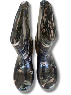 Bahçe ve Yağmur Çiçekli Kadın Çizmesi 36-40 Kamuflaj