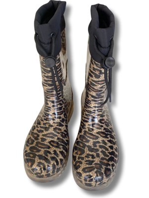 Konçlu Kadın Yağmur Çizmesi 36-40 Leopar