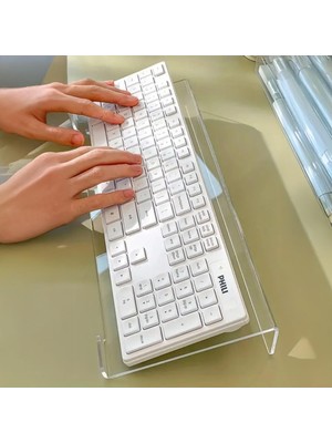 Bilgisayar Klavye Yükseltici Pleksi - Şeffaf