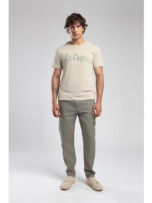 Ketgo Normal Bel Normal Kesim Düz Paça %100 Pamuk Haki Erkek Pantolon