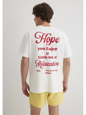 Mavi Feeling Chilled Baskılı Ekru Tişört 0612666-70057