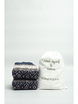 Organik Yün 2'li Kışlık Kilim Desenli Kalın Soket Çorap