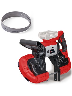 Einhell TE-MB 18/127 Li-Solo Power X-Change Akülü Şerit Testere (18 V, 115 mm Kesim Yüksekliği, 127 mm Kesim Genişliği, Taban, LED Aydınlatma, Metal için  2x Şerit, Akü dahil değildir) - 4504216