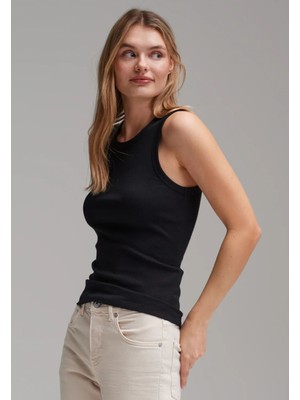 %96 Kompakt Penye Pamuk ,esnek Kumaş Kolsuz Bisiklet Yaka Uzun Boy Kadın Atlet