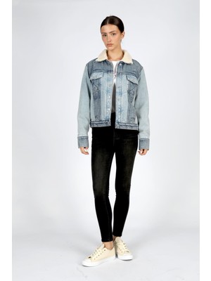 Valery Kadın %100 Pamuk Jean Ceket