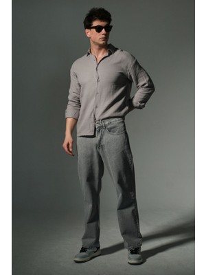 "%100 Pamuk Jean Kumaş Düz Paça Günlük Baggy Erkek Pantolon @mantova