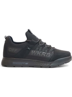 2200-WICKERS Anatomik Tabanlı Unisex Bağcıksız Sneakers Ayakkabı - NKT02200-SIYAH-44
