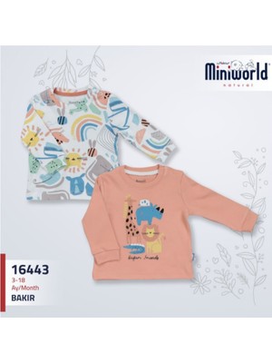 Safari Friends Sevimli Hayvanlar Baskılı 2'li Sweat %100 Pamuk