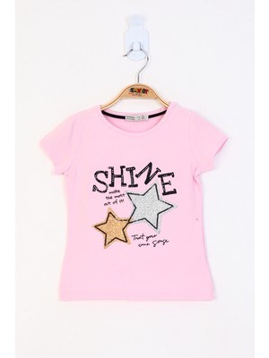 Toontoy Kız Çocuk  Shıne Baskılı Tişört