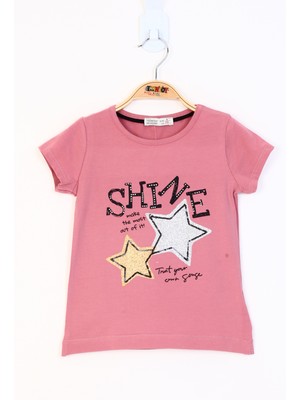 Toontoy Kız Çocuk  Shıne Baskılı Tişört