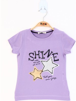 Toontoy Kız Çocuk  Shıne Baskılı Tişört