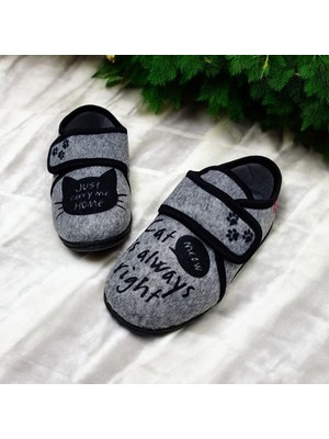 Çocuk Günlük  Kışlık  Cırtlı Ayarlanabilir Cat Panduf