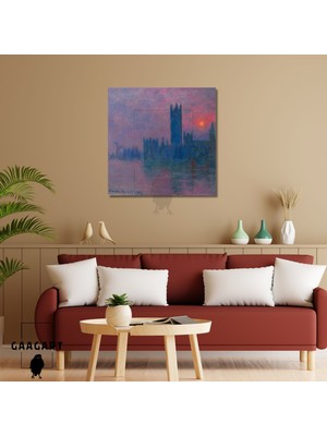 Kare Kanvas Ünlü Eserler Monet Le Parlement Soleil Couchant (1900-1903)